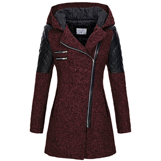 Shane – Hooded Wool-Blend Asymmetrical Coat for Women