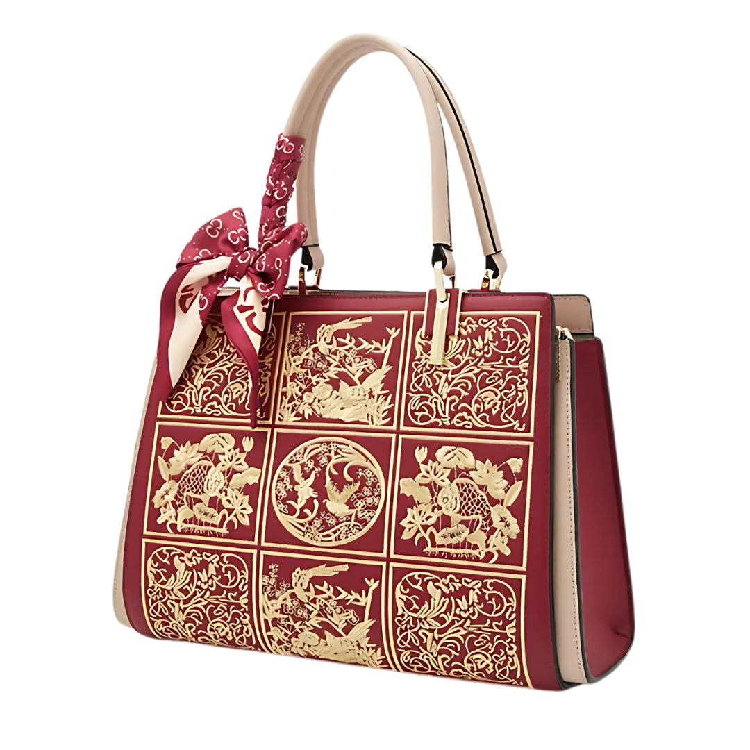 Axelina – Distinctive Embroidered Crossbody Bag with Bow
