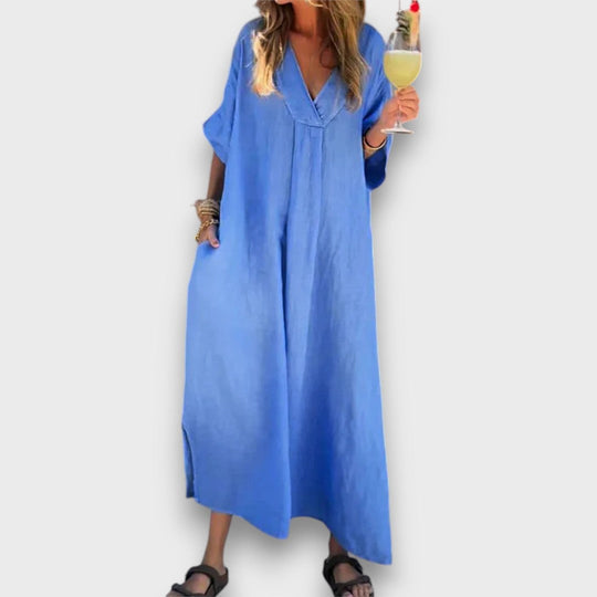 Mariane – Flowing Summer Dress with V-Neck