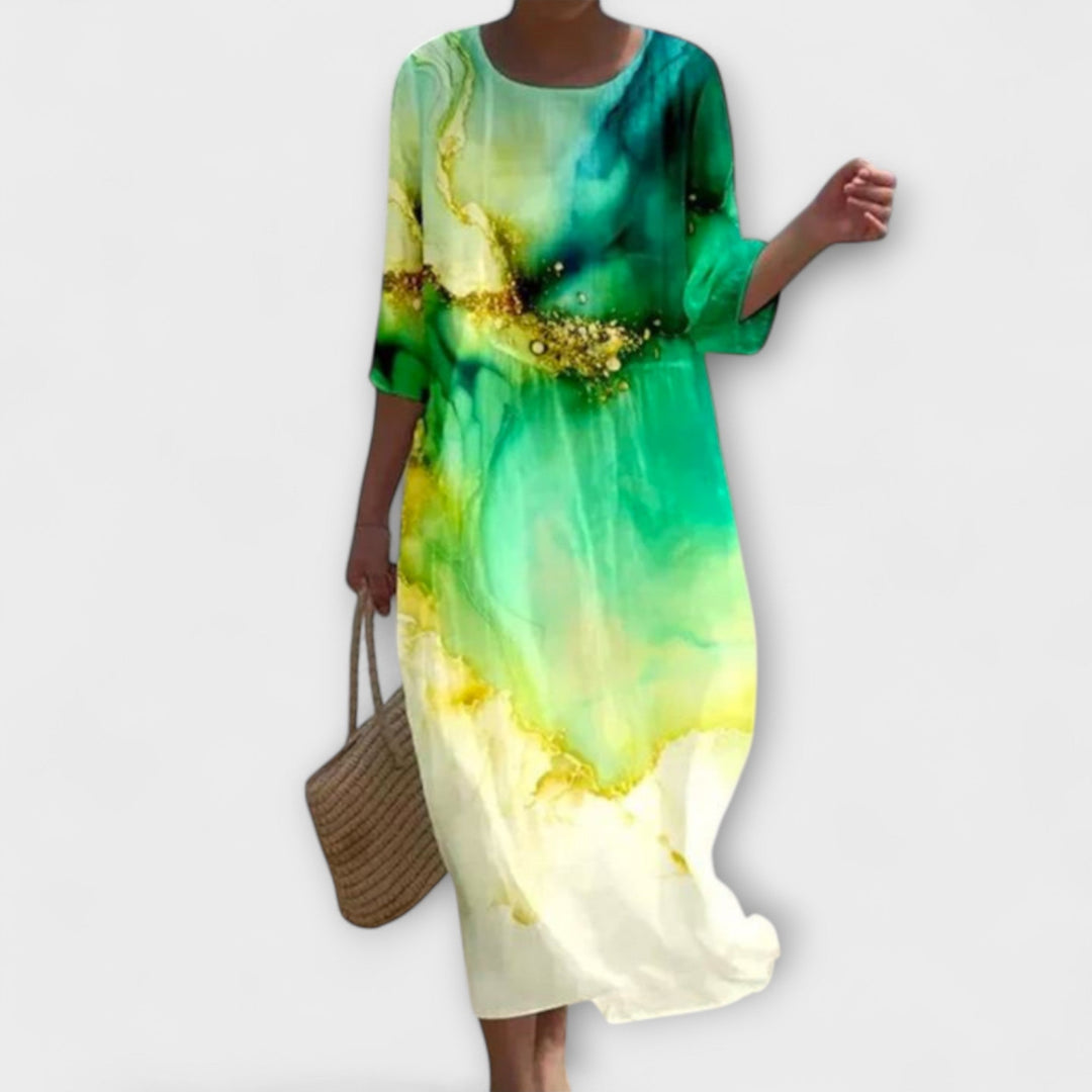Florielle – Flowing Dress with Floral Print