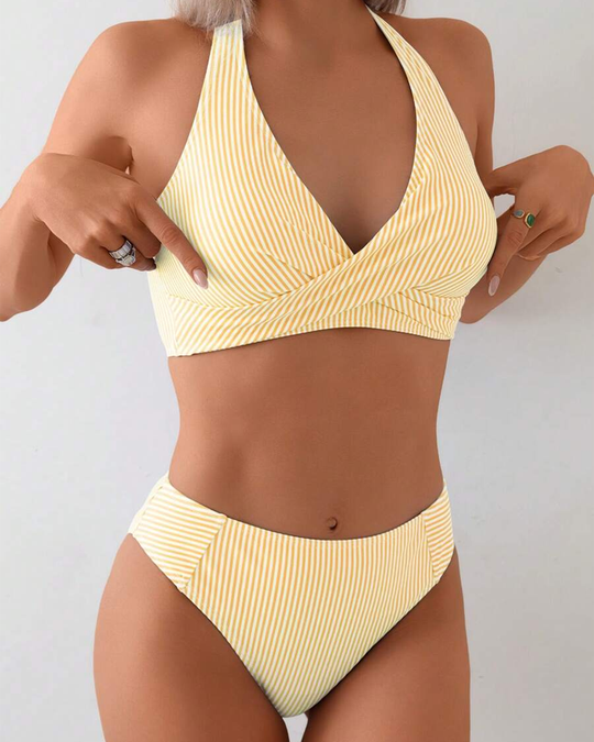 Varvara – Striped Halter Bikini for Woman