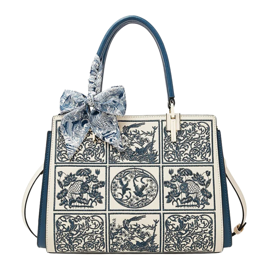Axelina – Distinctive Embroidered Crossbody Bag with Bow