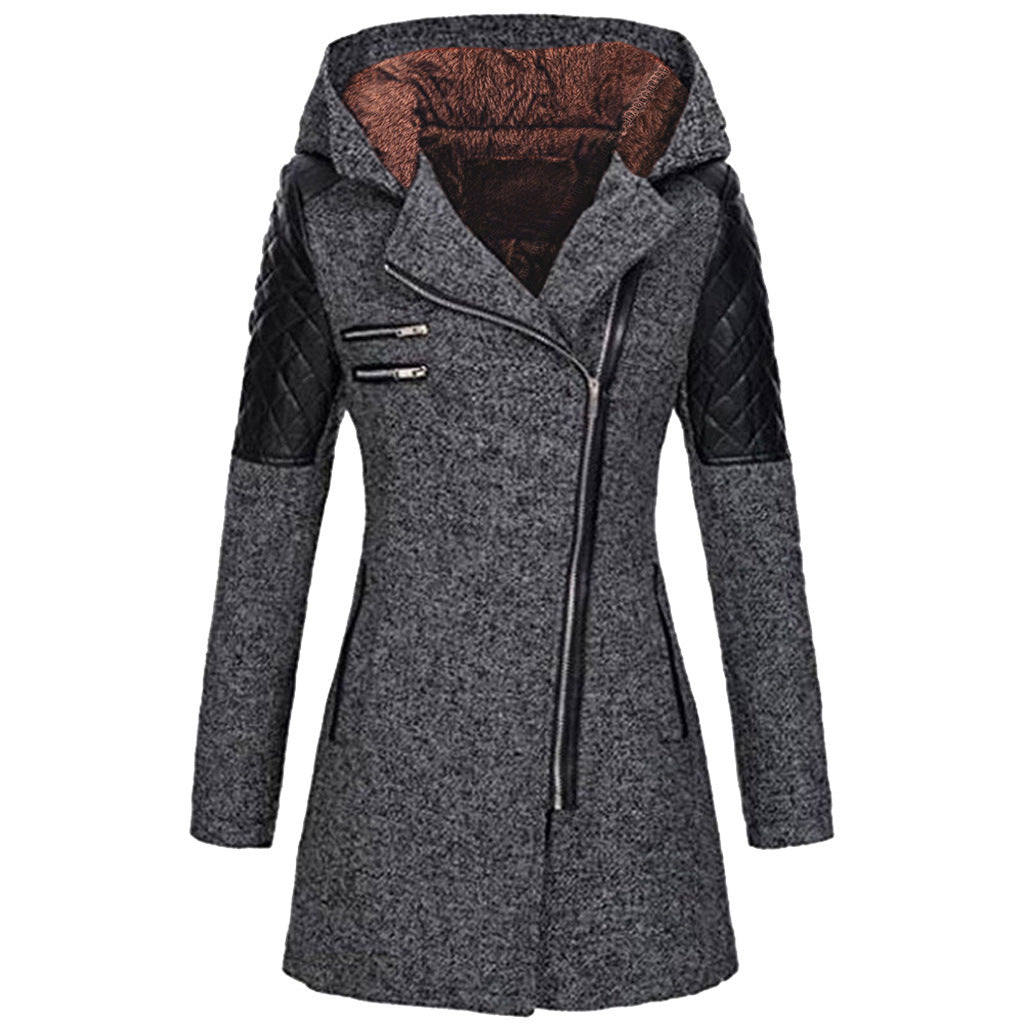 Shane – Hooded Wool-Blend Asymmetrical Coat for Women