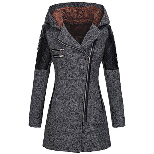 Shane – Hooded Wool-Blend Asymmetrical Coat for Women