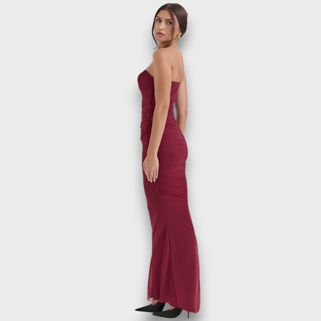 Leandra – Figure-Hugging Maxi Dress with Draping