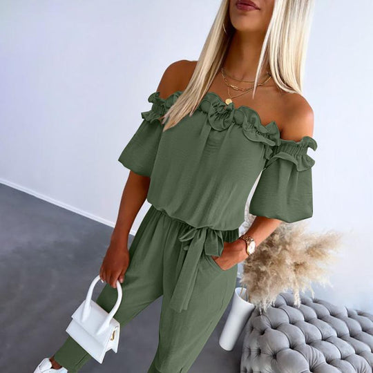 Trinity - BloomCurve Off-Shoulder Jumpsuit