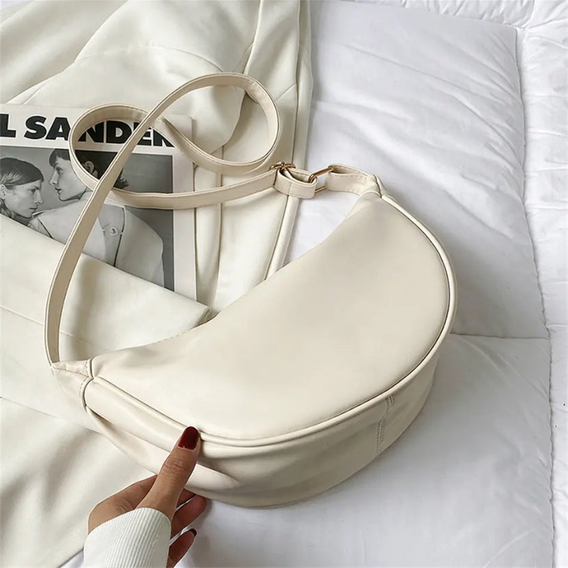 Theda – Crescent Leather Shoulder Bag for Women