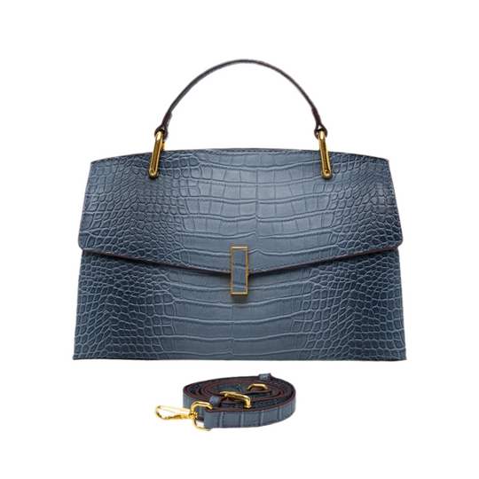 Calissandre – Elegant Crocodile-Embossed Leather Handbag for Women