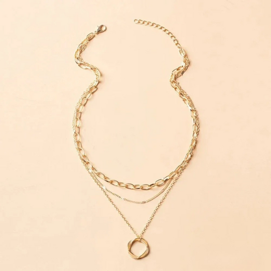 Phylbert – Triple Layer Circle Pendant Necklace