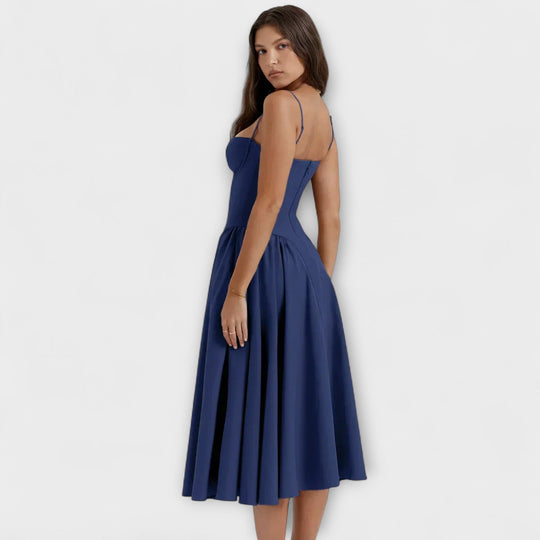 Ameline – Feminine Midi Dress with Waist Focus