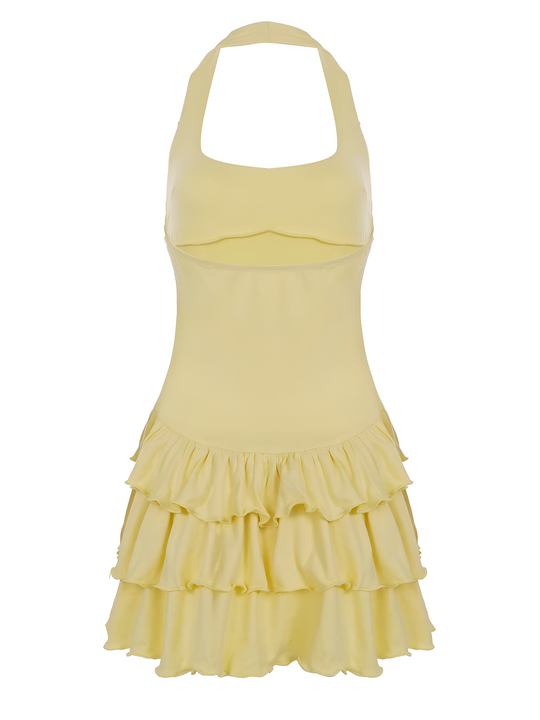 Luna | Flirty Mini Dress with Halter Neck and Ruffle Skirt