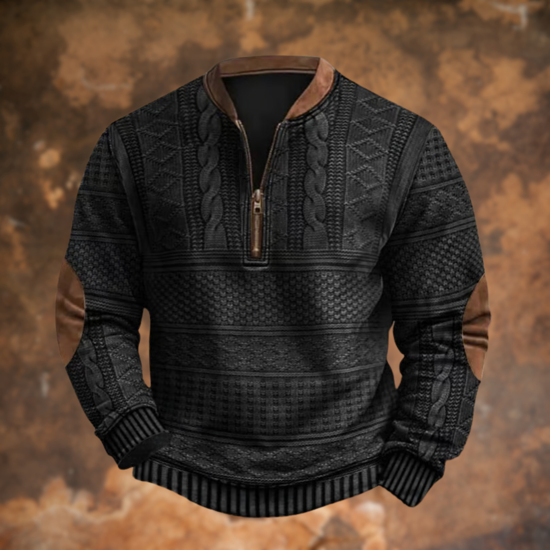 Cedrick – Casual Knit Quarter-Zip Pullover for Men