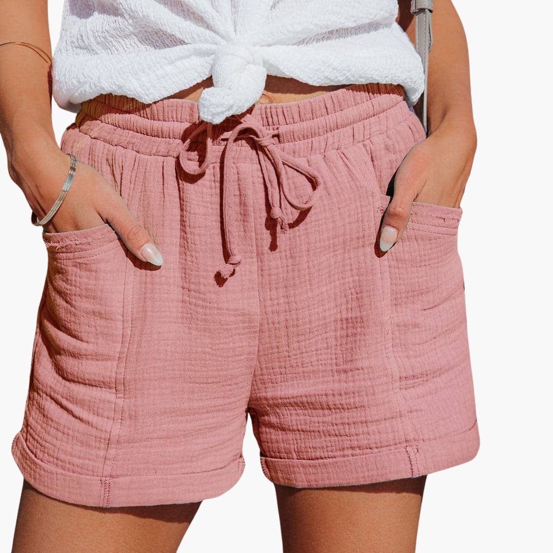 Eugenia – Cotton Gauze Drawstring Shorts for Women