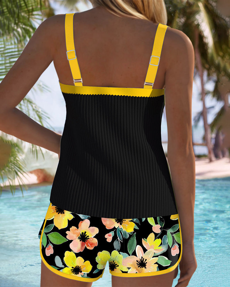 Dagmara – Floral Trim Tankini for Women
