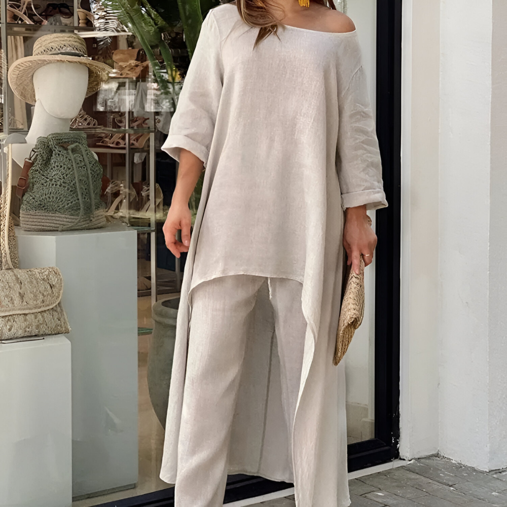 Mahveen – Flowing Asymmetrical Tunic Set for Women
