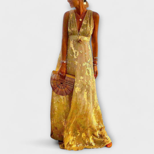 Almera – Lightweight Maxi Dress with Golden Reflections