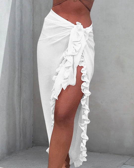 Eleria – Ruffle High-Slit Sarong Skirt for Women