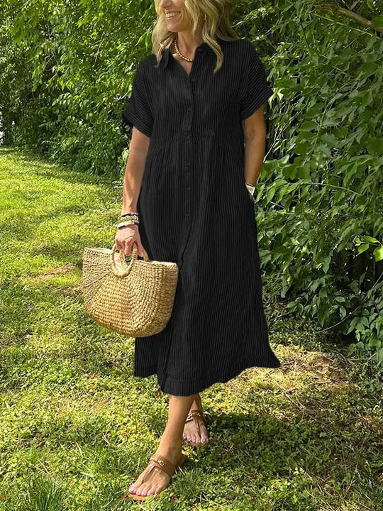 Rochelle – Striped Cotton Summer Dress