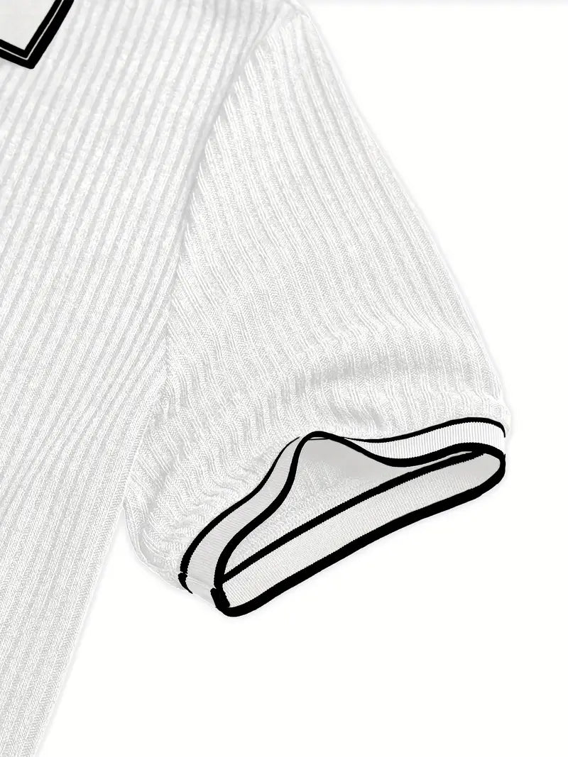 Luca – Textured Ribbed Polo for Men