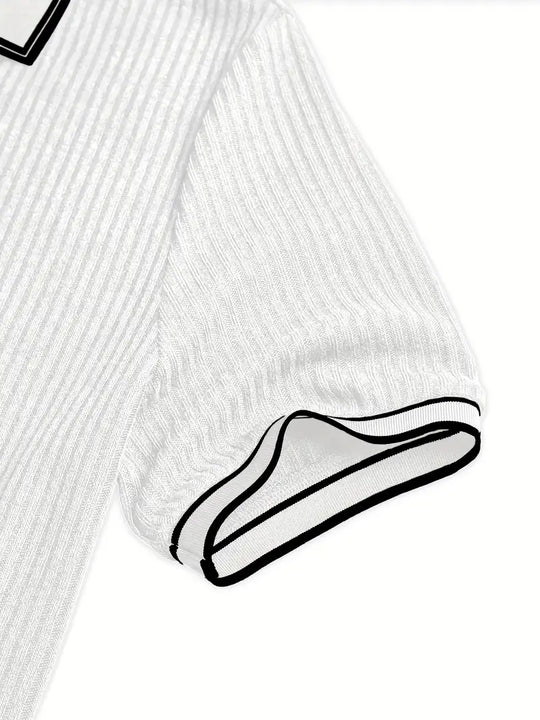 Luca – Textured Ribbed Polo for Men