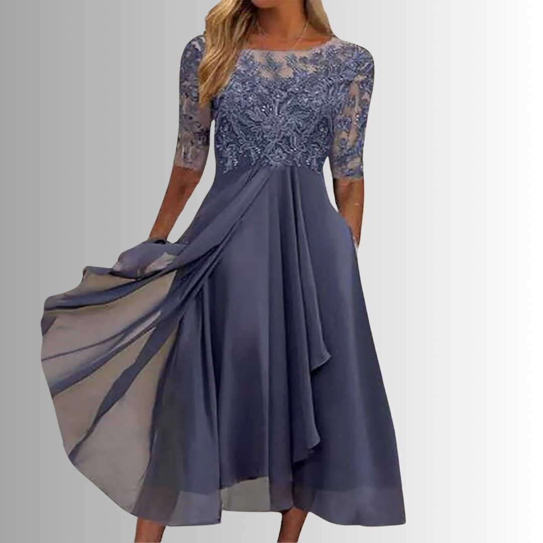Celestia – Lace Midi Dress for Women