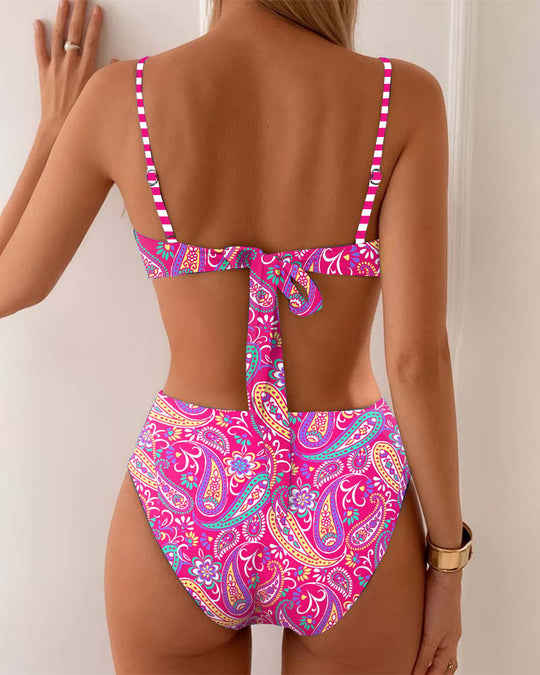 Zibiah – Sculpted Paisley Bikini for Women