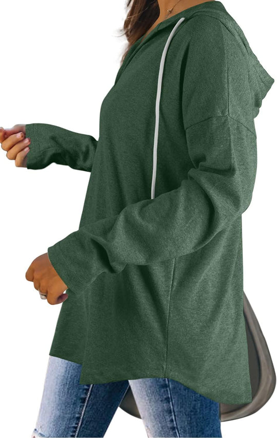 Addie – Plaid Hoodie Long-Sleeve Top for Women