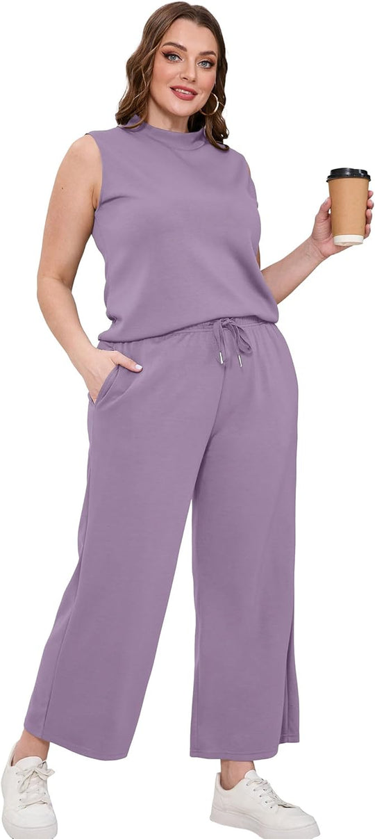 Bresha – Sleeveless Two-Piece Lounge Set for Women