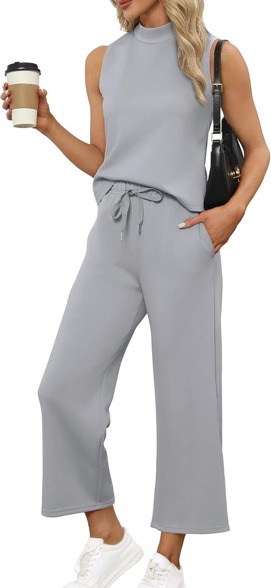 Bresha – Sleeveless Two-Piece Lounge Set for Women