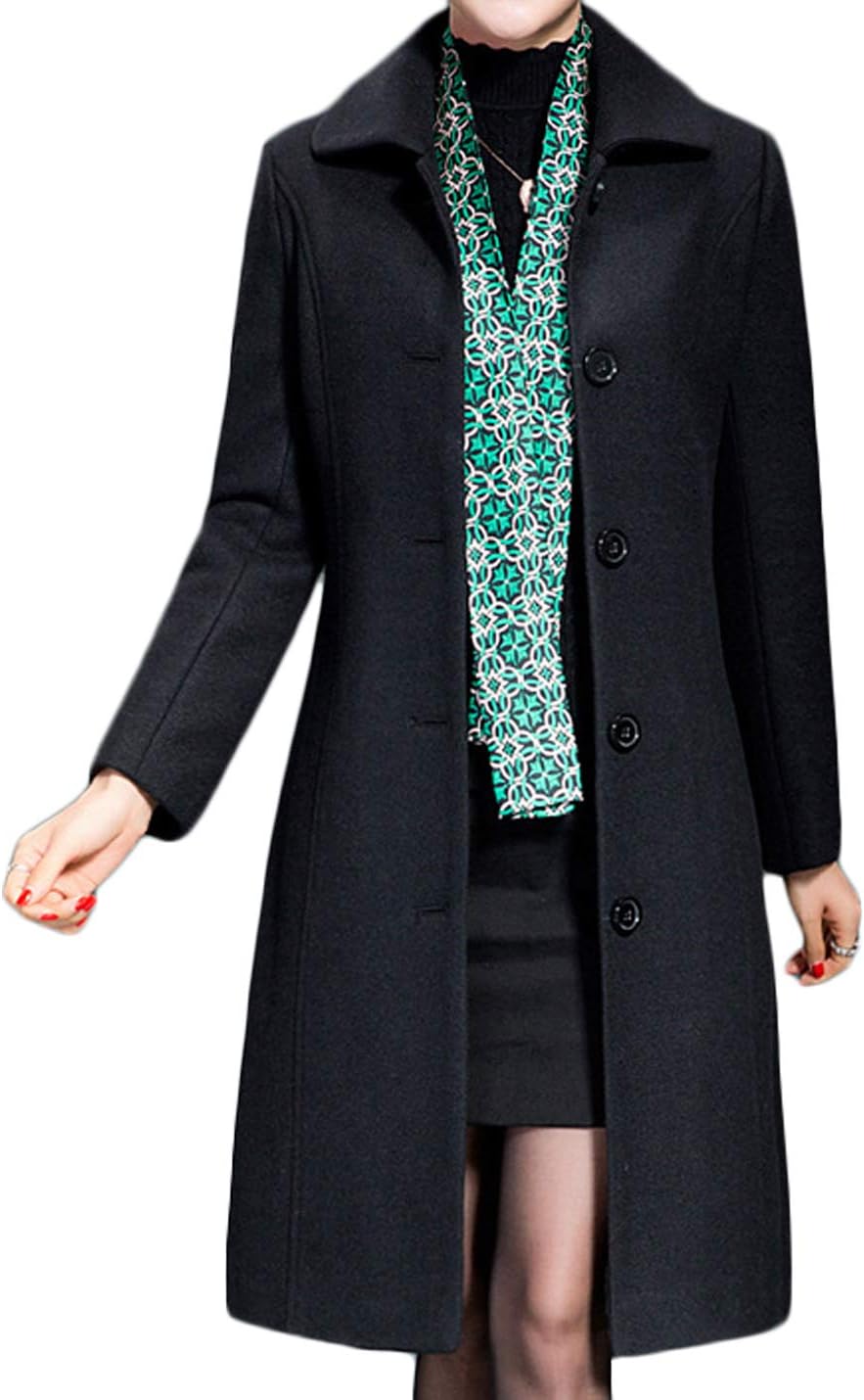 Miranda – Classic Long Wool-Blend Coat for Women