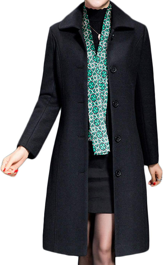 Miranda – Classic Long Wool-Blend Coat for Women