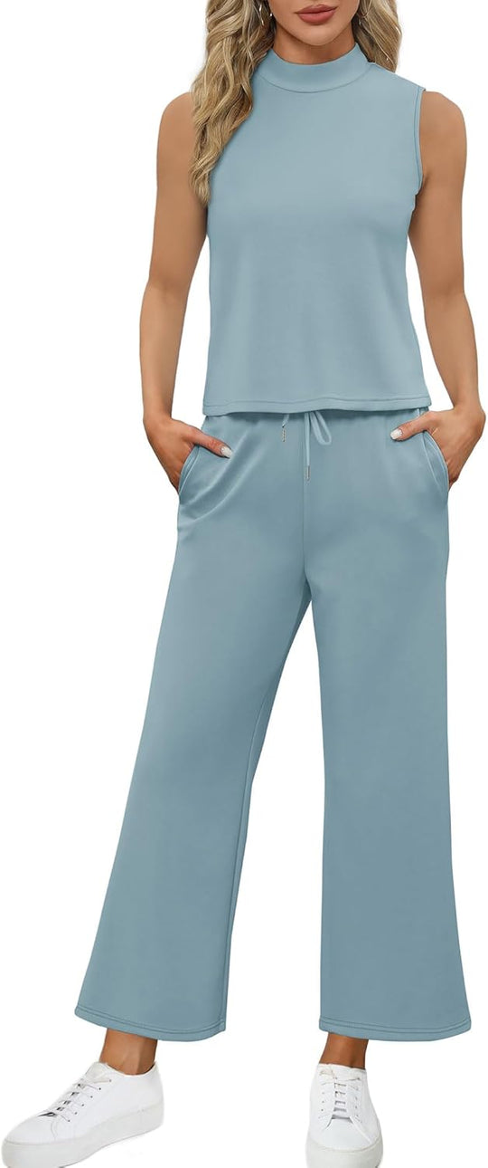 Bresha – Sleeveless Two-Piece Lounge Set for Women