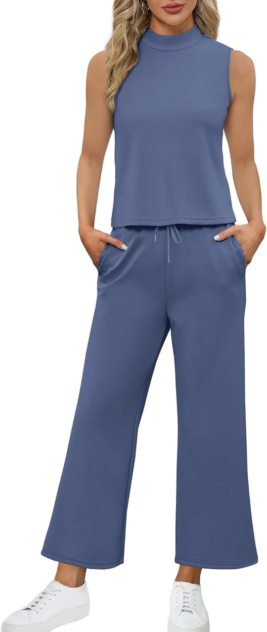 Bresha – Sleeveless Two-Piece Lounge Set for Women