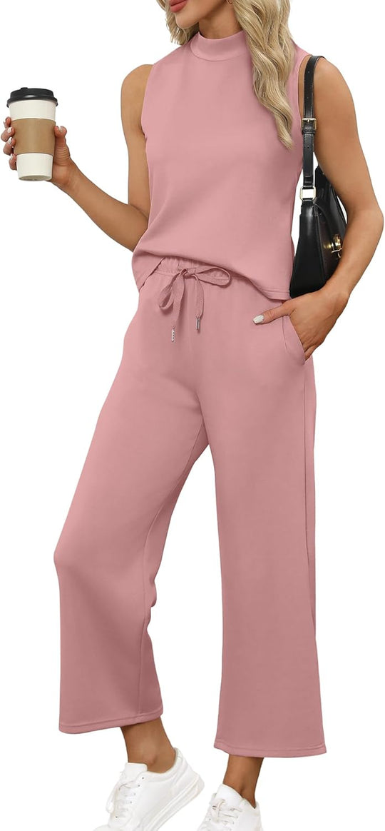 Bresha – Sleeveless Two-Piece Lounge Set for Women