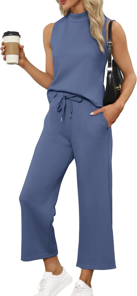 Bresha – Sleeveless Two-Piece Lounge Set for Women