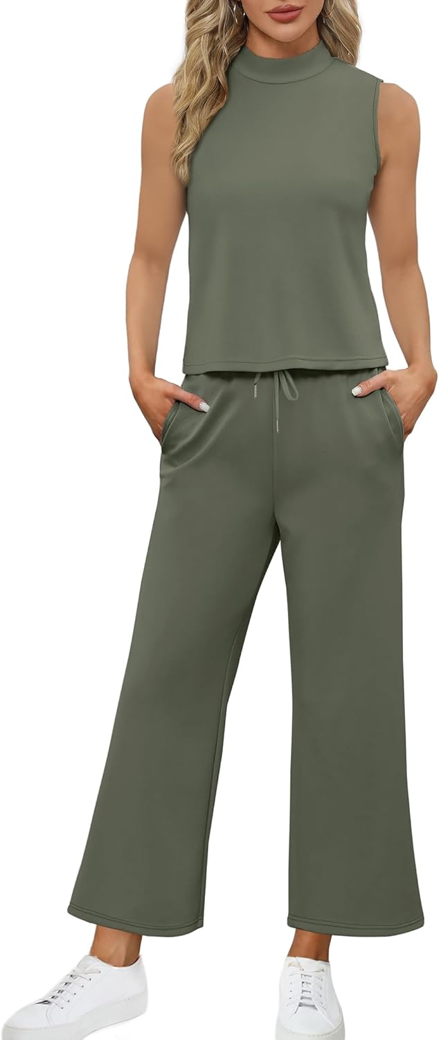 Bresha – Sleeveless Two-Piece Lounge Set for Women