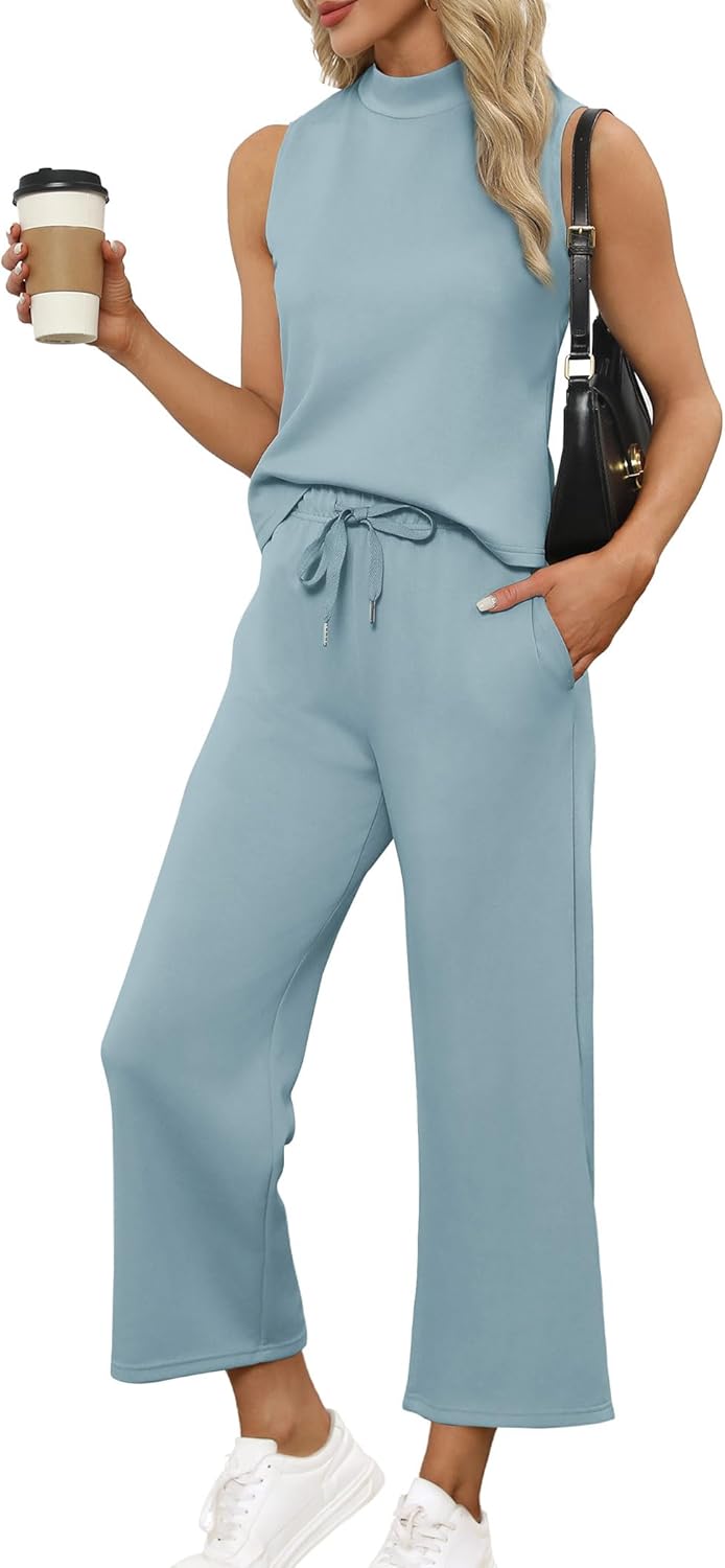 Bresha – Sleeveless Two-Piece Lounge Set for Women