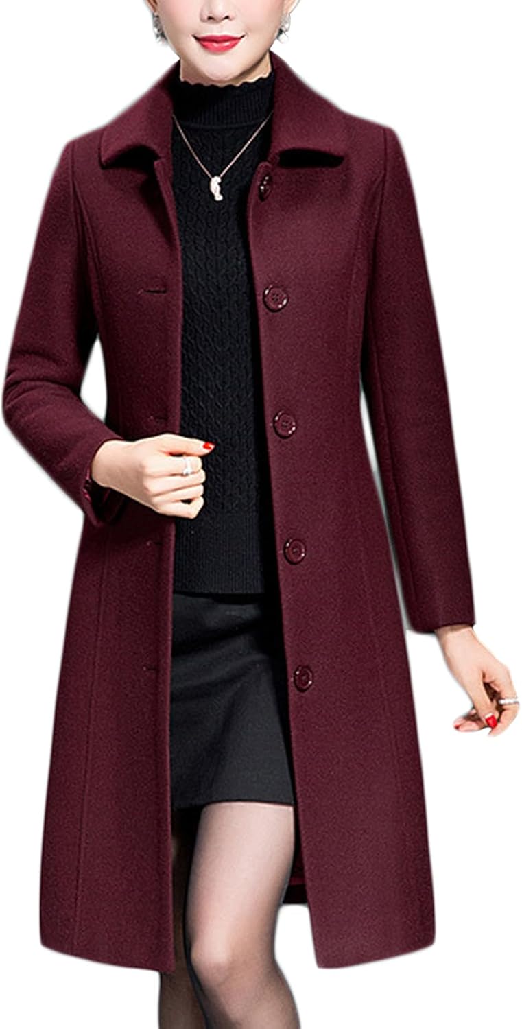 Miranda – Classic Long Wool-Blend Coat for Women