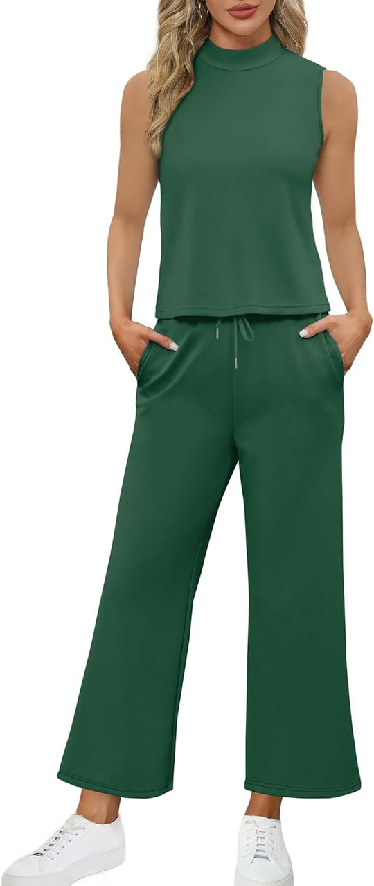 Bresha – Sleeveless Two-Piece Lounge Set for Women