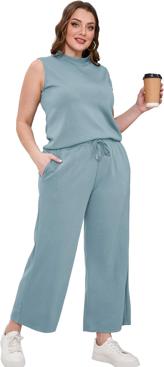 Bresha – Sleeveless Two-Piece Lounge Set for Women