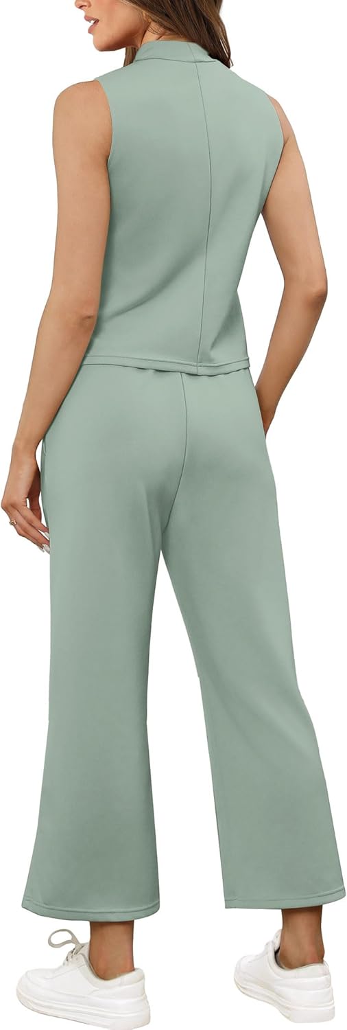 Bresha – Sleeveless Two-Piece Lounge Set for Women