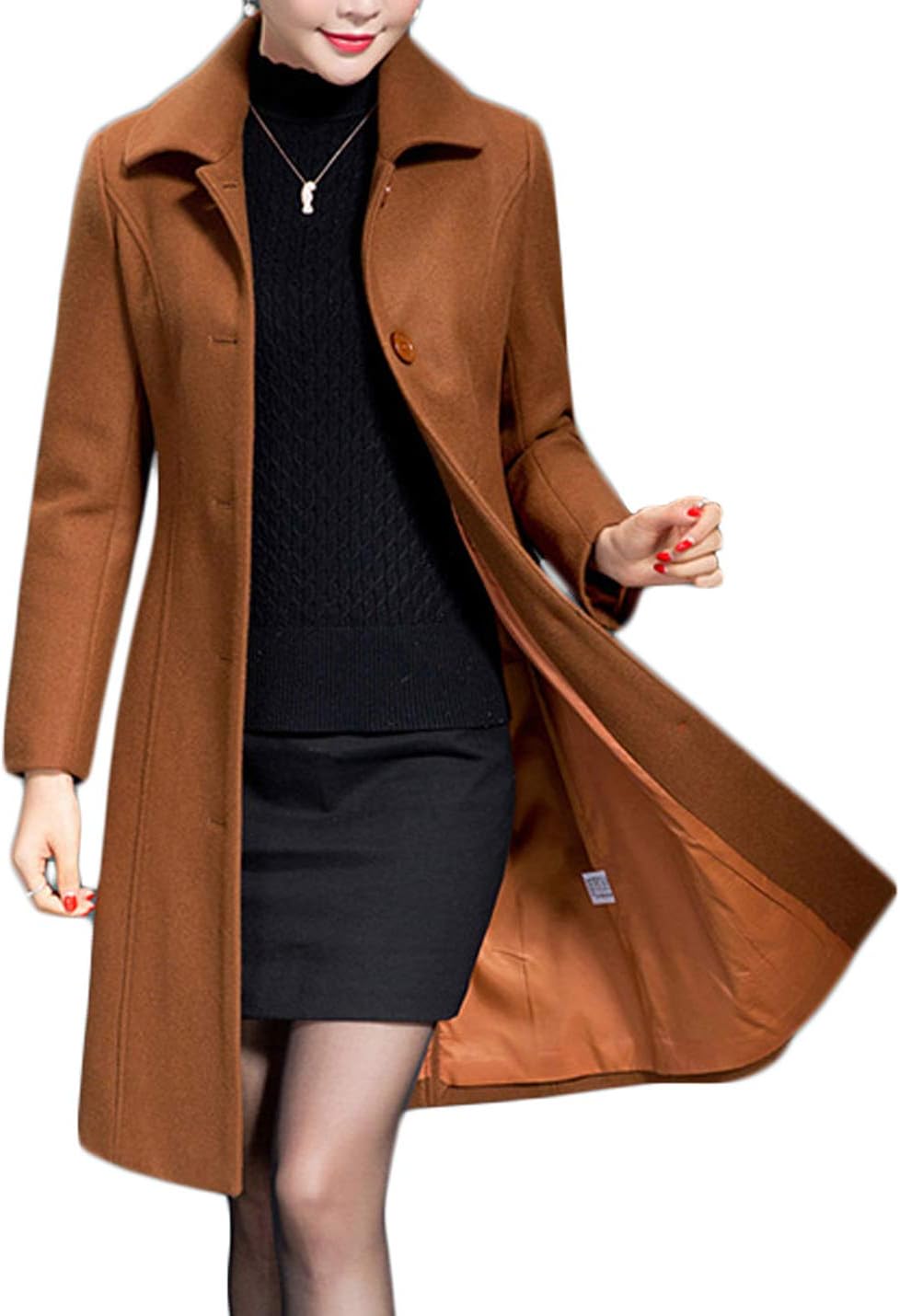 Miranda – Classic Long Wool-Blend Coat for Women