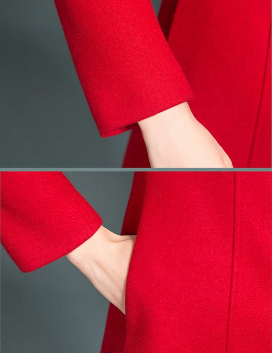 Miranda – Classic Long Wool-Blend Coat for Women