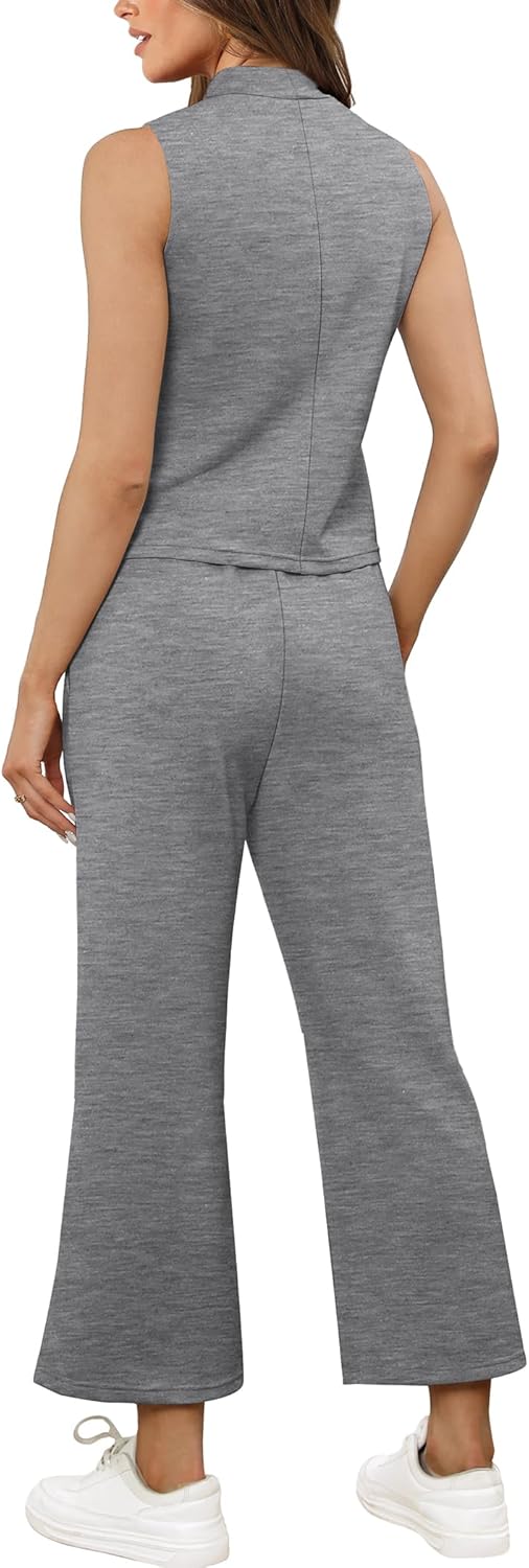 Bresha – Sleeveless Two-Piece Lounge Set for Women