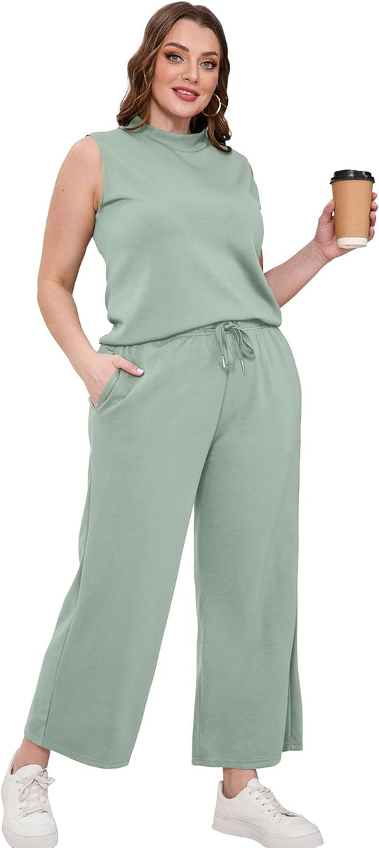 Bresha – Sleeveless Two-Piece Lounge Set for Women