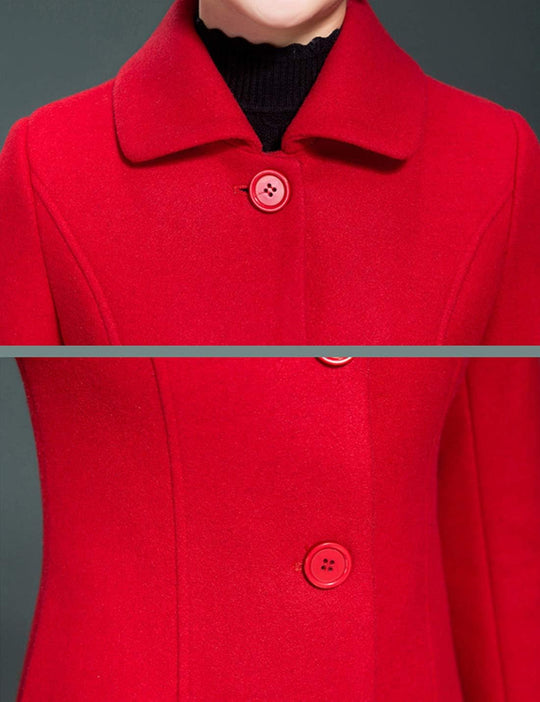 Miranda – Classic Long Wool-Blend Coat for Women