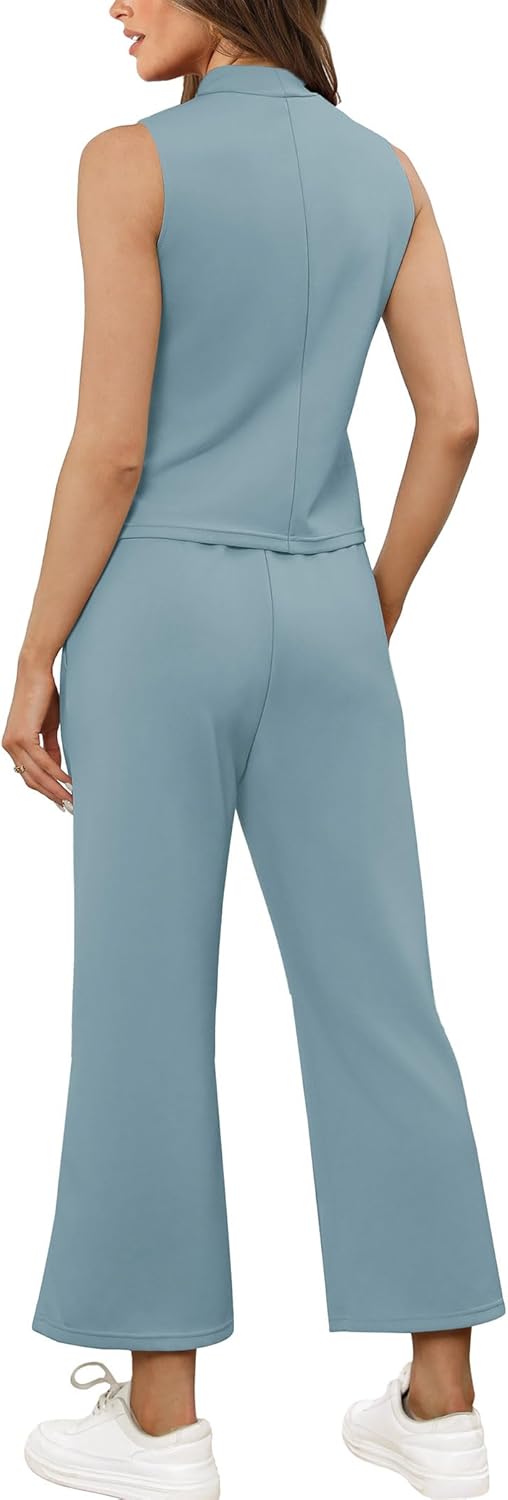 Bresha – Sleeveless Two-Piece Lounge Set for Women