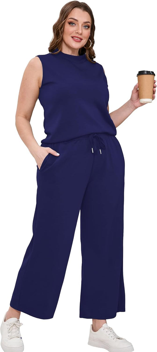 Bresha – Sleeveless Two-Piece Lounge Set for Women
