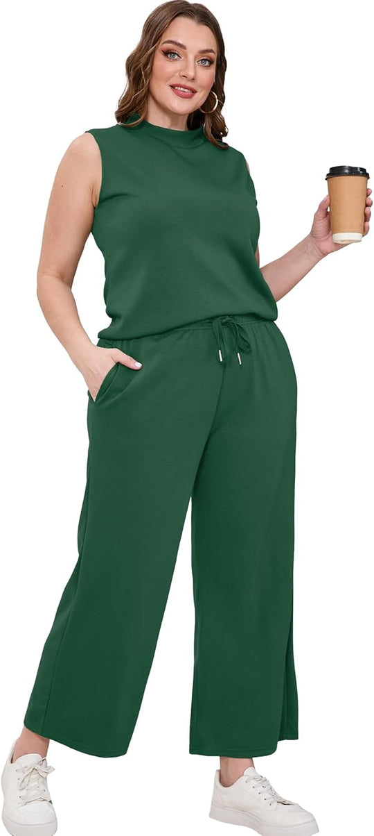 Bresha – Sleeveless Two-Piece Lounge Set for Women