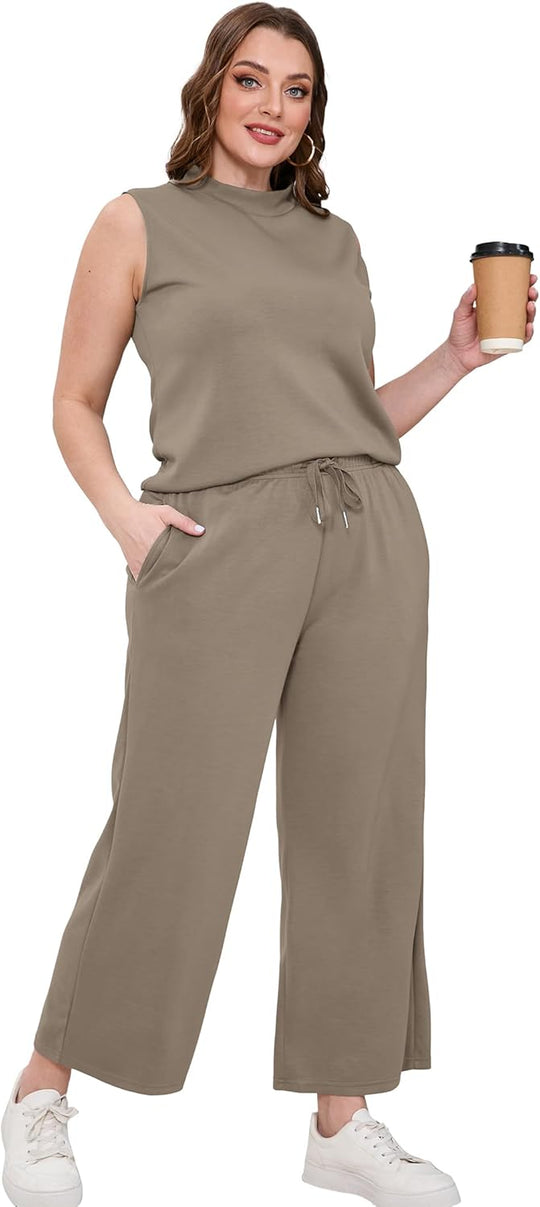 Bresha – Sleeveless Two-Piece Lounge Set for Women